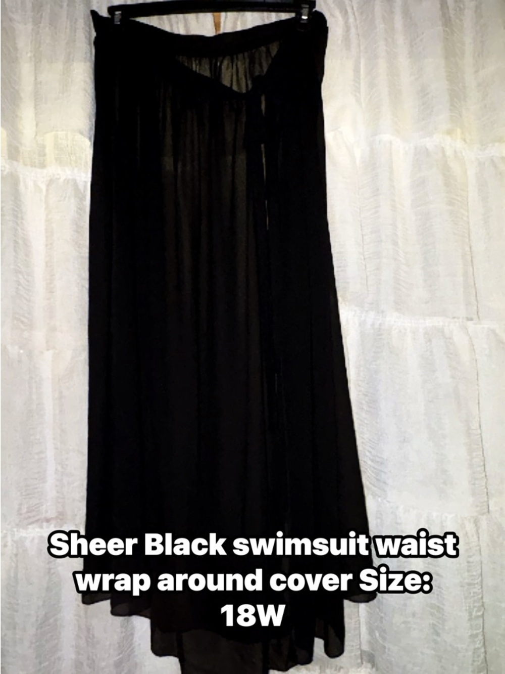 Sheer Black Swim Cover-Up Wrap Skirt